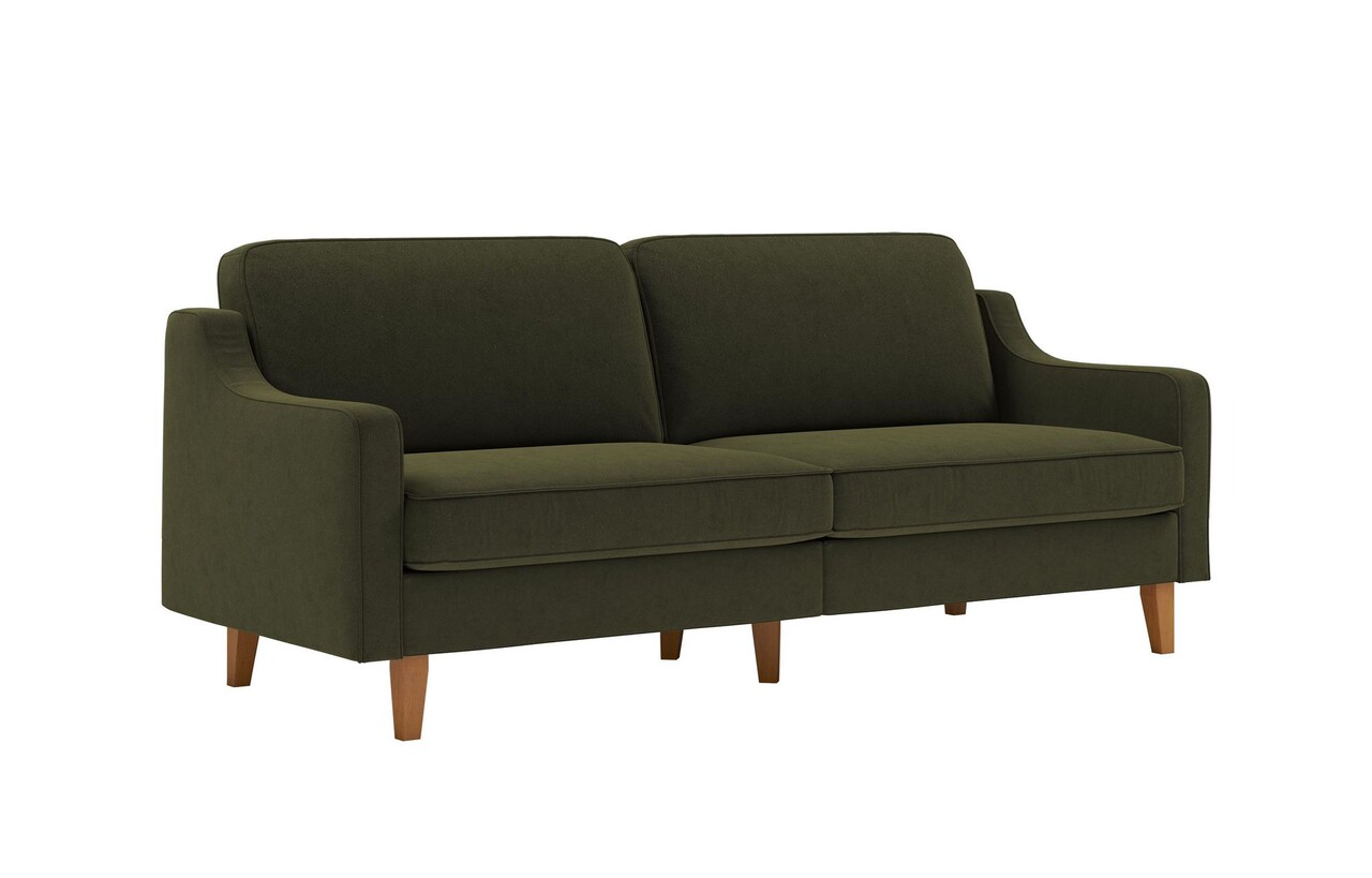 Canapea 3 locuri, Atelier del Sofa, 918CMF1156, Otel, Verde ulei / Nuc Canapele